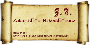 Zakariás Nikodémusz névjegykártya